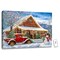 Glow Decor 18" x 24" White and Blue Country Store Christmas Back-lit Wall Art with Remote Control
